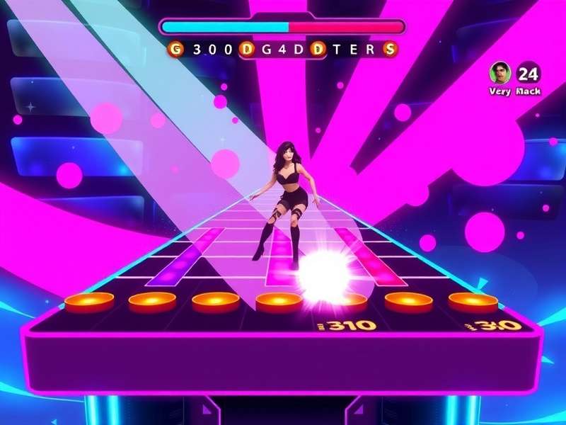 Groove Goddess game screenshot showing colorful rhythm gameplay